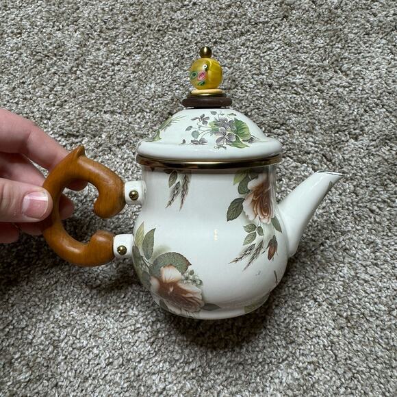 Mackenzie Childs Vintage NWT 1995 Camp Rose Teapot - Picture 1 of 6